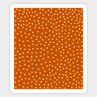 Peach Polka Dot Spots on Terracotta Pattern Sticker